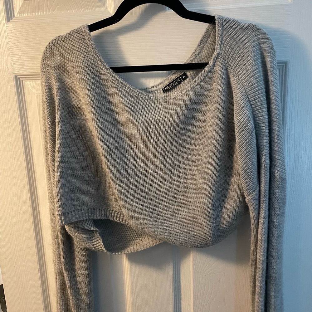 Gray cropped sweater